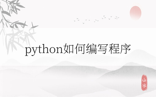 python如何编写程序